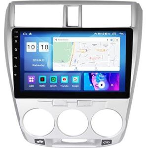 Android 12 Autoradio 10 Inch Touchscreen Voor Honda City 2008-2013 Met Draadloze CarPlay Android Auto GPS Navigatie Bluetooth DAB WiFi 4G SWC Mirror Link (Color : B, Size : M100S - 4 Core 1+16G WIFI