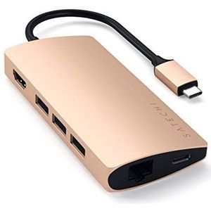 Satechi - 8-in-1 USB-C Hub Multiport Adapter V2 - Goud - HDMI 4K - 115W PD Opladen