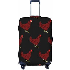 KOOLR Rode Kip Afdrukken Koffer Cover Elastische Wasbare Bagage Cover Koffer Protector Voor Reizen, Werk (45-32 Inch Bagage), Zwart, Small