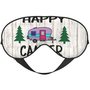 CRJSYCBYB Gelukkig Camper Gedrukt Zacht Oogmasker Slapen Oogmasker Reizen Oogmasker