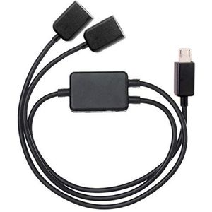 Cablecc Micro USB naar Dual Poorten Micro USB Vrouwelijke Hub Kabel voor Laptop PC & Muis & Flash Disk