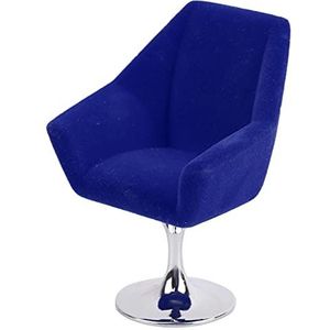 Massaal Poppenhuisstoel, Mini-meubelfauteuil, Draai Massaal Poppenhuisstoel voor Miniatuurpoppenhuis (BLUE)