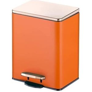 afvalbak Vuilnisbakken, contactloze binnenprullenbak en vuilnisbak, roestvrij staal + PU-instapafvalopslag. keuken (Color : Orange, Size : 9L/2.3GAL)