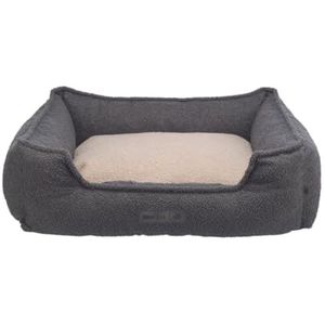 TRIXIE BE ECO bijzonder behaaglijk en duurzaam hondenbed Coline, hoekig, 80 x 65 cm, donkergrijs/grijs, met antislip bodem - 36671