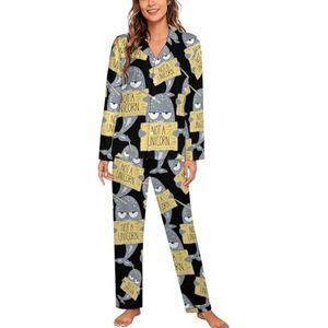 Leuke Narwal Not A Unicorn Lange Mouw Pyjama Sets Voor Vrouwen Klassieke Nachtkleding Nachtkleding Zachte Pjs Lounge Sets