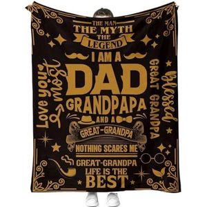 Vaderdag, cadeaus voor papa pluizige deken, papa verjaardagscadeaus deken van dochter zoon, deken voor vaderdag Thanksgiving Kerstmis (kleur: brons, maat: L)