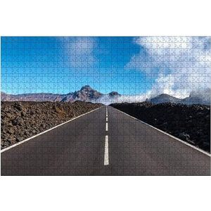 Jigsaw Puzzel 1000 stuks Tenerife Autostraat in het nationaal park EL Teide onmogelijke puzzel, familiespellen, houten puzzel voor volwassenen en vrienden, bijzondere puzzel voor volwassenen