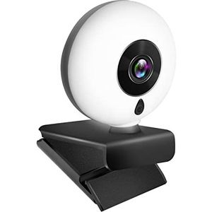 Videoconferentiecamera Autofocus 1080P webcam met ringlicht Pc Computercamera Webcamera met microfoon LED Lamp for Streaming Zoom Web Cam voor grote vergaderruimtes(Type 2)