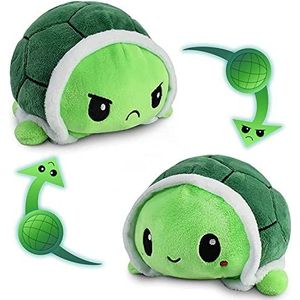 Funthy Schildpadden knuffeldier - omkeerbare schildpadden pluche dier - schattige dubbelzijdige flip schildpadden knuffeldier geschenken voor kinderen meisjes jongens groen