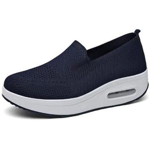 Walking Shoes - Air Cushion Sneakers, Slip On Sneakers for Women (38,Blue)