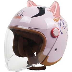 Kinderhelm Voor 4-13 Jaar, Kindermotorfiets Scooter Halve Helm, ATV Crossmotor Open Helm ECE Goedgekeurd E,48-56cm