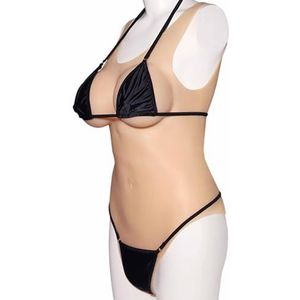XSWL Siliconen bodysuit Siliconen borstplaat Nepvaginale bodysuit voor crossdressers Nepborsten Transgender,Skin color,B Cup
