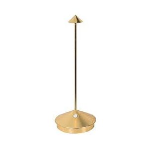 Zafferano, Pina lamp met bladgoud, oplaadbaar en draadloos met touch-bediening, te gebruiken als binnenlamp, dimmer, 2200-3000 K, hoogte 29 cm