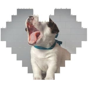 Puppies honden gedrukt bouwstenen blok puzzel hartvormige foto DIY bouwsteen puzzel gepersonaliseerde liefde baksteen puzzels voor hem, voor haar, voor geliefden