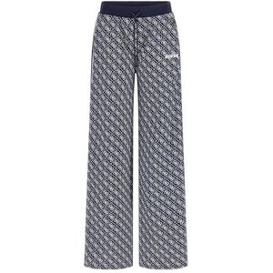 GUESS Women's Sarah Logo Straight Long Pant, 4G Rhombus Ocean Jacquard