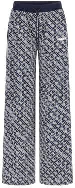 GUESS Women's Sarah Logo Straight Long Pant, 4G Rhombus Ocean Jacquard