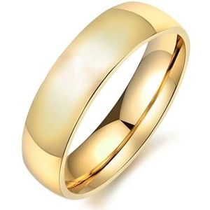 Dames 6 mm witte edelsteen ring goud roestvrij staal paar ring mode-sieraden (Color : Men_7)