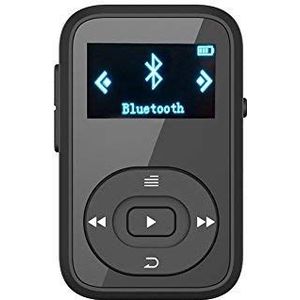 ChenFec Clip Mp3-speler Bluetooth 8 GB voor Sport Running Map View HIFI Geluid Afspelen met Mp3 Muziekspeler Zwart
