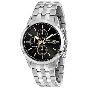 Sector 660 men's chronograph watch, black background, R3273617004, steel