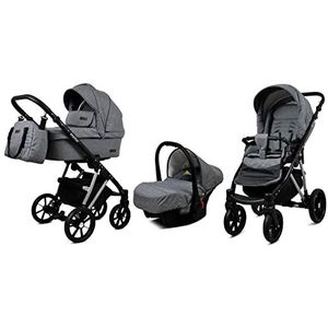 Kinderwagenset configureerbaar nieuwe kleuren Marlux Alu by SaintBaby Silver Grey Flex 2-in-1 zonder babyzitje