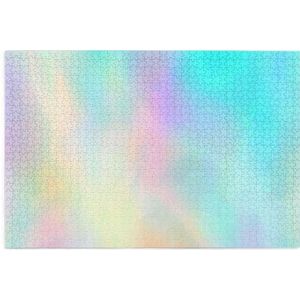 Zeer mooie regenboogtextuur hologramfolie, 1000 stukjes puzzel houten puzzel familiespel wanddecoratie