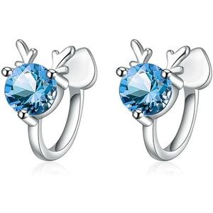 Leuke mooie gewei Clip oorbellen voor vrouwen blauwe zirkoon steen kleine hart manchet Earring geen Piercing accessoires charme oor sieraden