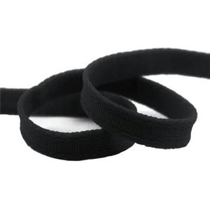 5 10 Yard 3/8"" 10mm nylon bh beugel wrap elastische pluche band piping tape ondergoed lingerie naaien trim-zwart-2 yards