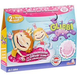Simba Glibbi 105954684 - Glibbi Glitter Pink, 2 badpakketten, verandert water in dikke, kleurrijke gelmassa, kinderbadspeelgoed, badspeelgoed, vanaf 3 jaar
