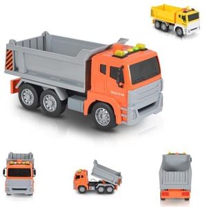 Moni Speelgoed-truck kiepwagen 1:12 geluid en lichteffecten kantelfunctie dumper, kleuren: oranje