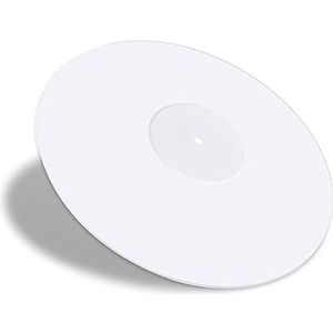 Ferleiss Draaitafel acryl slipmat voor vinyl LP platenspelers - 2,5 mm dik biedt strakker - 12 inch plateau mat (wit)