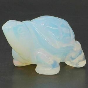 UXHTTYUY 1,5 inch schildpad standbeeld natuurlijke edelsteen snijwerk kristal dieren beeldjes Reiki stenen decoratie groothandel (kleur: opalite)