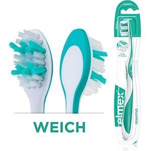 elmex Tandenborstel gevoelige zachte tandenborstel met zachte borstelharen voor zachte reiniging van blootliggende tandhals en pijngevoelige tanden