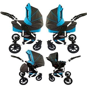 XTrallex kinderwagen babyzitje 2-in-1 3-in-1 Isofix 6 design kleuren by Lux4kids Blue 02 2-in-1 zonder babyzitje