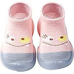 2 stks/set peuter baby sokken schoenen anti-slip wandelsokken dunne sokken kinderen baby meisje jongens vloersokken (12-18 maanden, roze)