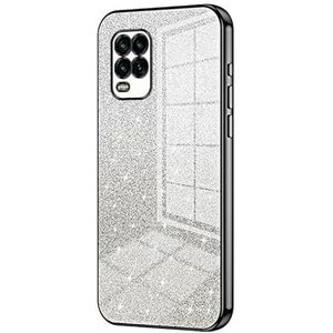 Telefoonbescherming Compatible with Xiaomi 10 Lite Case,Clear Glitter Electroplating Hybrid Protective Phone Cover,Slim Transparent Anti-Scratch Shock Absorption TPU Bumper Case for 10 Lite telefoon a