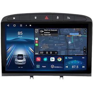 Android 14.0 2 Din Autoradio 9"" Touchscreen Auto Stereo voor Peugeot 408 met Draadloze Carplay Android Auto GPS navigatie AHD Omgekeerd beeld Stuurwielbediening(P5(6G+128G))