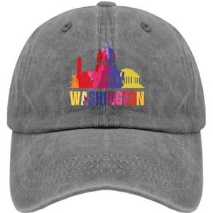 TKPA MOL Baseball Cap Washington Trucker Hat voor Tiener Cool Washed Katoen Verstelbaar, Pigment Grijs, Eén Maat