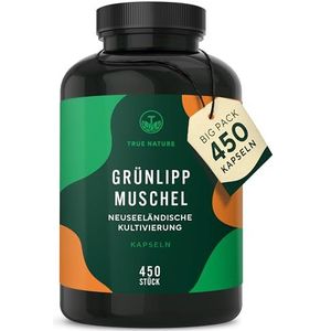 Groenlipmossel - 450 Capsules - Hoge Dosering 2000 mg - TRUE NATURE®