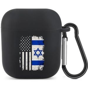 Amerikaanse Vriendschap Israël Vlag Leuke Case Voor AirPods 2&1 Schokbestendige Beschermende Hoofdtelefoon Gevallen Cover Met Sleutelhanger Voor Mannen Vrouwen