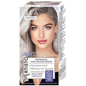 Elea Professional Color & Care, permanente haarverf, 120 ml, professioneel resultaat, grijze haarafdekking, verrijkt met verzorgingscomplexen van olie, langdurige haarkleur (10,1 super lichtblonde as)