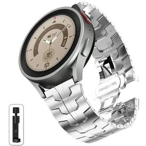 Titanium kleur band geschikt for Samsung Galaxy Watch6 Classic 43 mm 47 mm 5/4 40 44 mm geschikt for Huawei horloge 4Pro GT3 46 mm roestvrijstalen band(Color:Silver,Size:Galaxy watch 6 40 44)