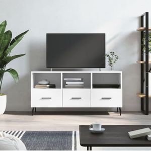 AUUIJKJF Entertainment Centra & TV Stands TV-meubel Hoogglans Wit 102x36x50 cm Engineered Houten Meubels