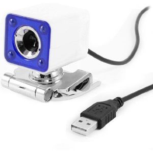 Ruilogod Wit Blauw 360 graden draaien 4 LED's USB PC Web Cam Camera voor Desktop Laptop