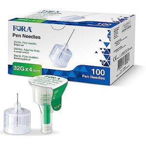 Steriele wegwerpnaalden 32G (0,23 x 4 mm) - 100 stuks met beschermfolie voor nauwkeurige toepassingen in laboratorium, industrie, cosmetica en levensmiddelenproductie