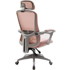 Bureaustoel Werkkruk Computer Stoel Bureaustoel Gaming Stoelen Studenten Leren Thuis Liggende Ergonomie Comfortabel Managersstoel(Color:Rosa)