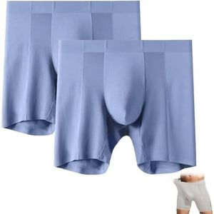 CupitiDU Comfortabele naadloze boxershorts voor heren, comfortabel, zacht, ademend, vochtafvoerend trainingsondergoed, Blauw, 5XL