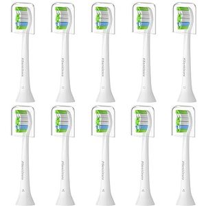 Pisonicleara Vervangende tandenborstelkoppen compatibel met Philips Sonicare elektrische tandenborstel (10 stuks) navulling DiamondClean HX9023 HX9265 4100 C2 C3 C1 W2 W3