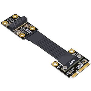 Allowish Mini Pcie Naar M.2 Sleutel A.E Draadloze Netwerkkaart Verlenging Adapter Kabel Rechte Hoek MINIPCIE 4.0 Naar M2 WIFI Converter Kabel (50 cm, R65SL4.0)
