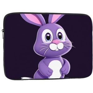 Paars konijn cartoon Laptop Sleeve Bag voor vrouwen, schokbestendige beschermende laptop case 10-17 inch, lichtgewicht computer cover tas, ipad case, Zwart, 10 inch