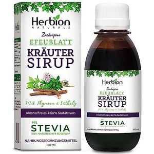 Herbion Naturals Klimblad hoestsiroop met tijm en zoethout, 5 FL Oz - kalmeert de keel - voor volwassenen kinderen van 13 maanden en meer, alcoholvrij, suikervrij met stevia